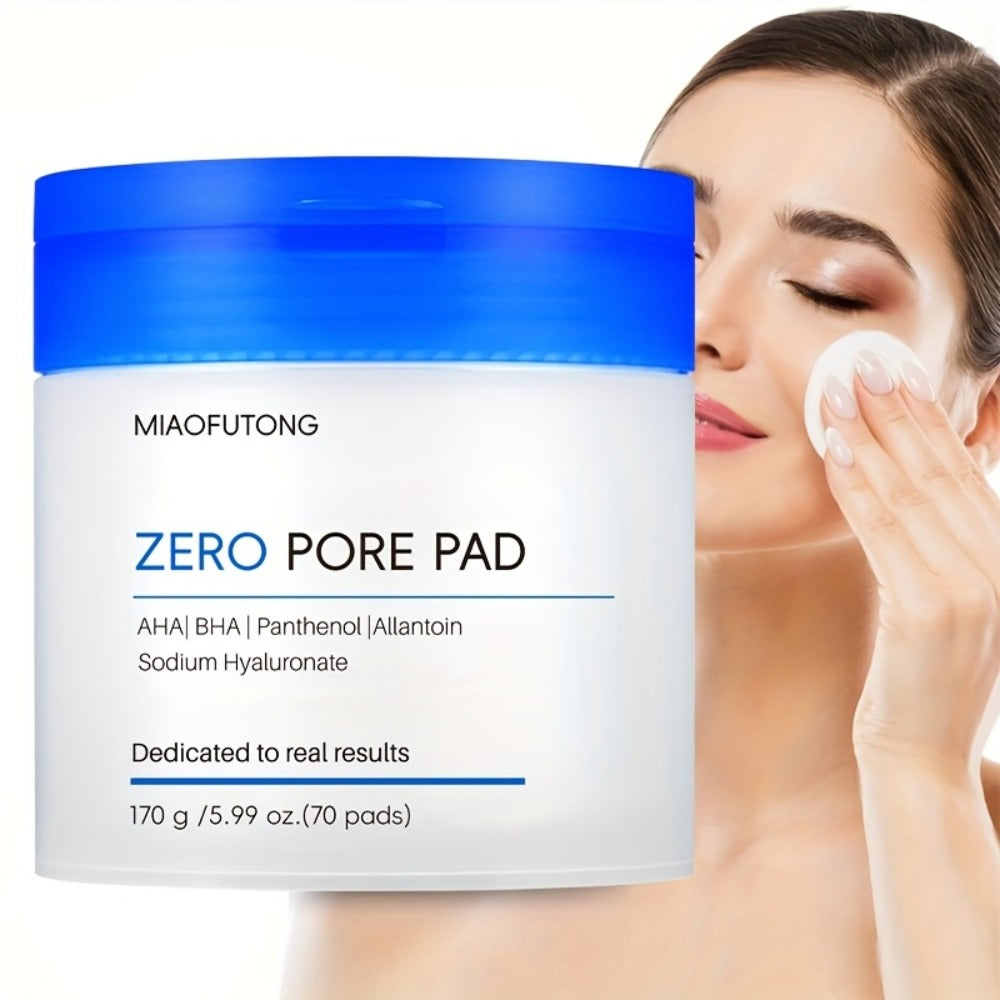 AHA BHA Toner Pads Zero Pore 70pcs - Deep Cleansing, Oil Control & Hydration with Hyaluronic Acid