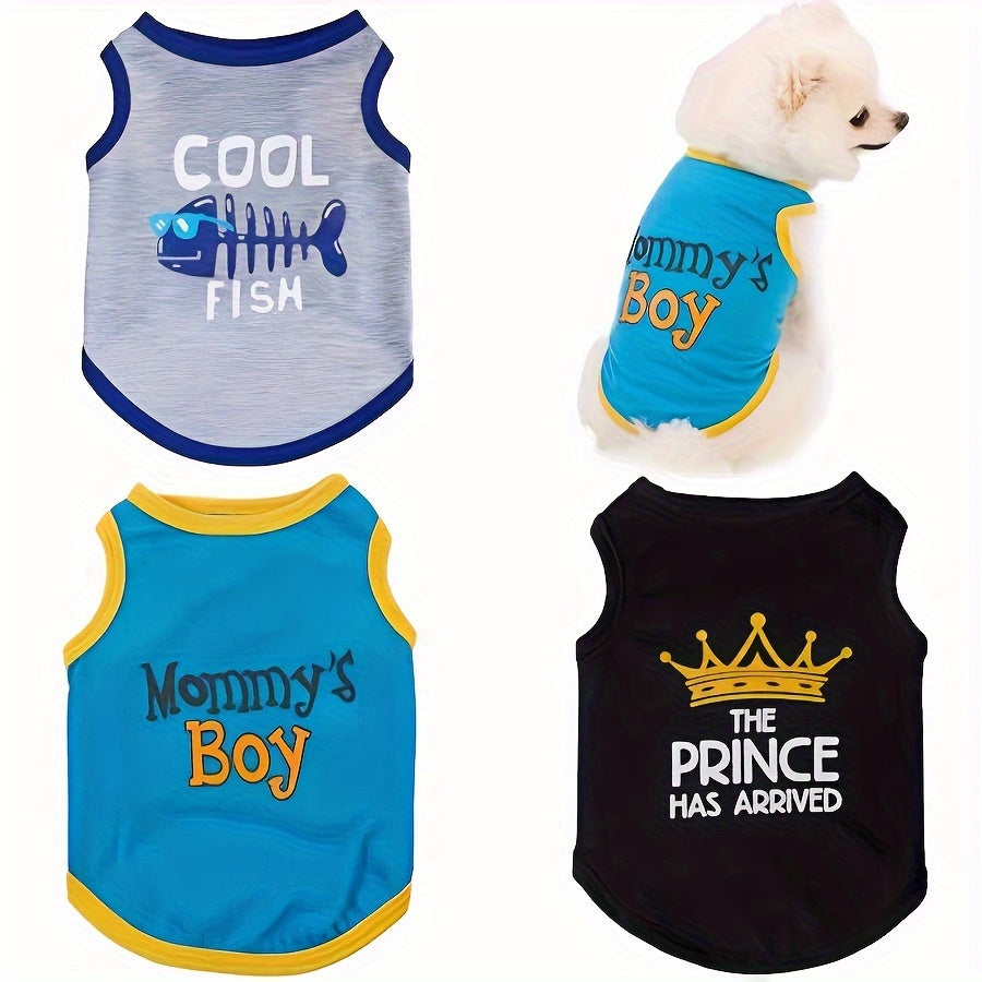 Dog Shirts 3-Pack Set – Breathable Printed Summer T-Shirts for Small Dogs, Cute Pattern Pet Sweatshirt Clothing for Chihuahua Yorkshire