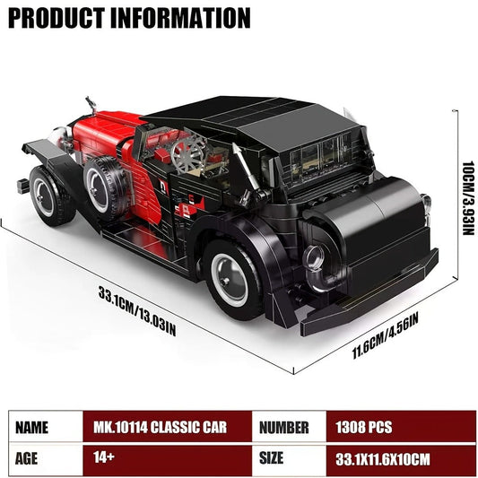 Mould King 10114 Vintage Classic Car Building Blocks Set 1308 Pcs with the Listed Color, Size or Set Options for Everyday Use