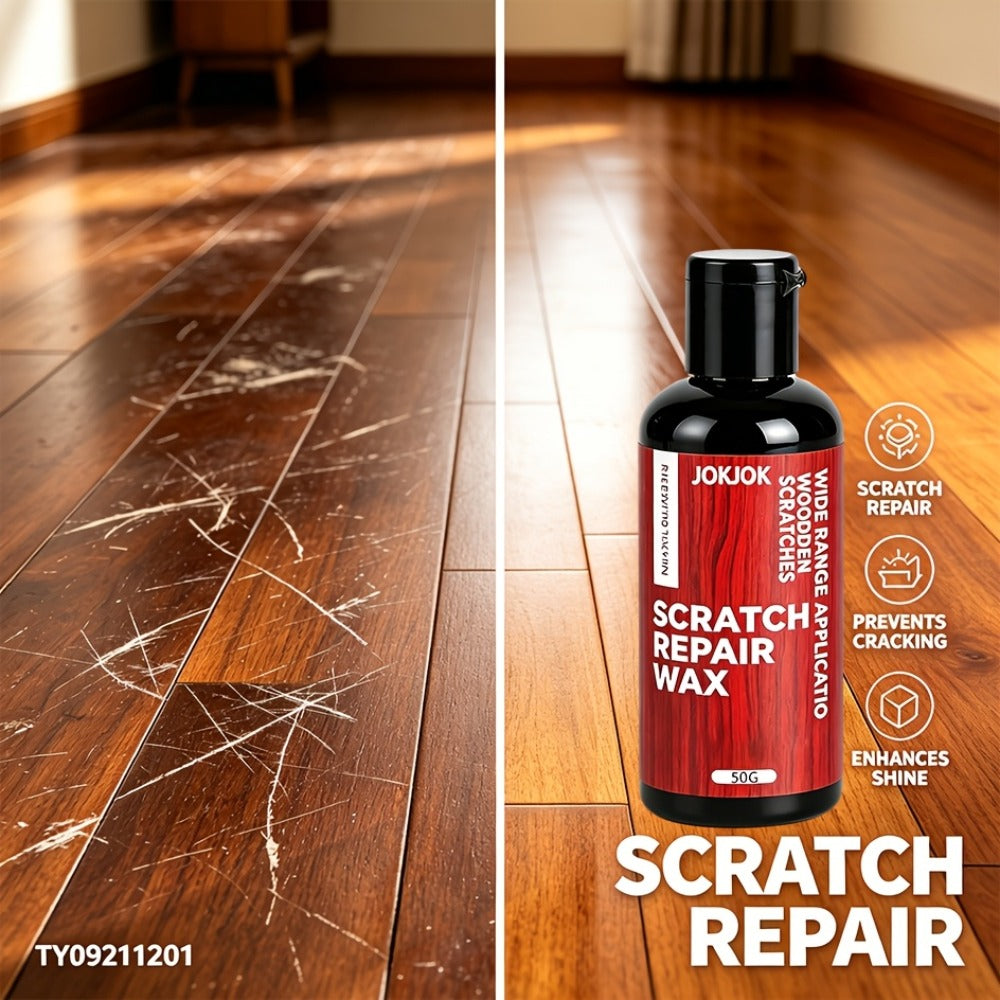 Wood Scratch Wax – Hardwood Floor & Furniture Restorer Polish for Cabinets, Doors, Tables – Fix Scratches