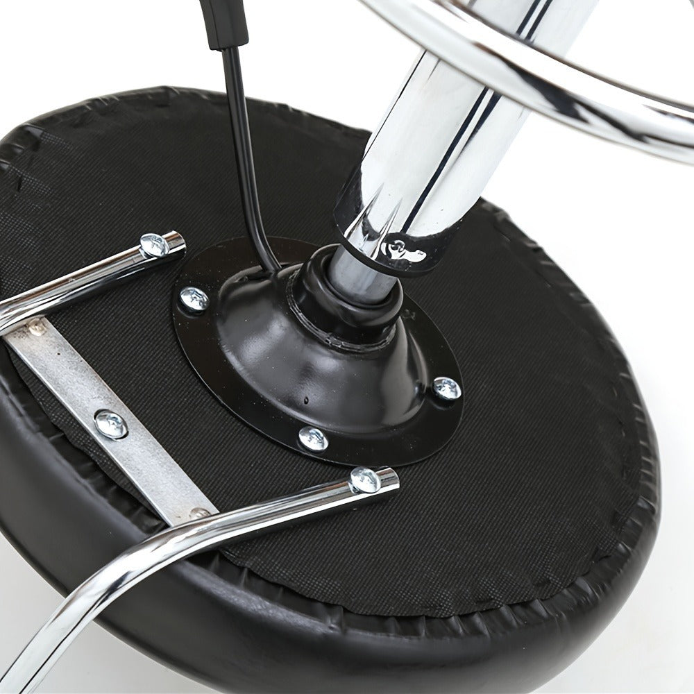 Cushioned Salon Stool with Backrest & Adjustable Height 18.9"-22.8" – Round 360° Swivel Chair for Hair Salon Spa Barbershop Office Home