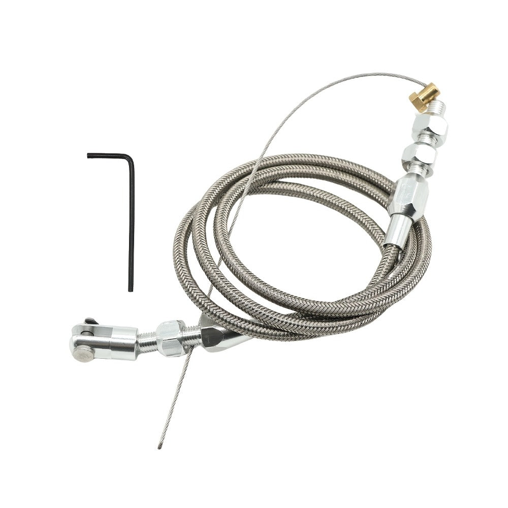 Throttle Cable Stainless Steel 24 Inch – Universal U-Cut-to-Fit Carburetor Throttle Cable for Ford Mustang 302 5.0L
