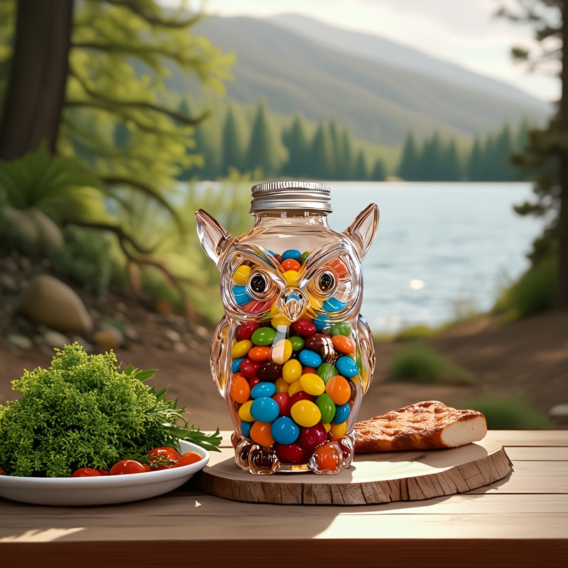 Food Storage Containers Borosilicate Glass Cookie Jar with Lock-Top Lid in Sea Turtle or Owl Designs