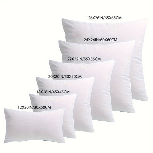 White Pillow Inserts in Square or Lumbar Sizes with Single, Three, Five, Sixteen or Twenty-Piece Packs