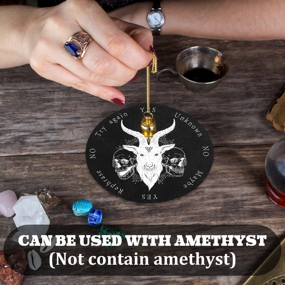 Pendulum Board Wooden 8 Pack – Retro Wiccan Divination Board 6 Inch with Metaphysical Messages Dowsing Board for Beginners Witchcraft