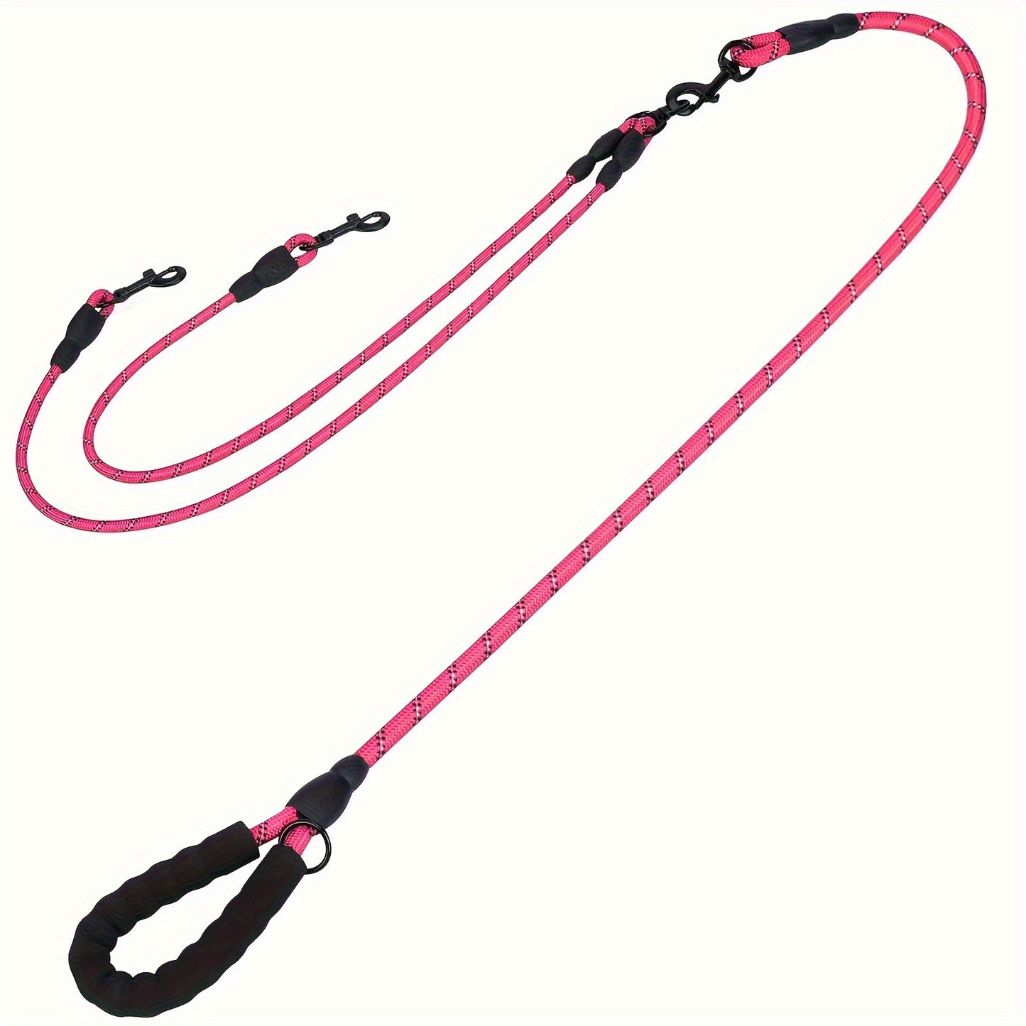 Dual Dog Leash – 360° Tangle-Free Double Dog Walking Leash with Reflective Nylon, Shock-Absorbing & Ergonomic Handle | 78 Inch | 6 Colors