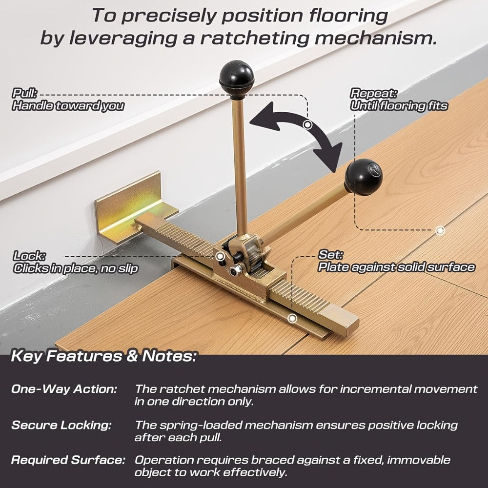 Hardwood Flooring Jack & Positioning Tool for Installing & Straightening Hardwood Floors – Professional Floor Installation Tool for Tongue