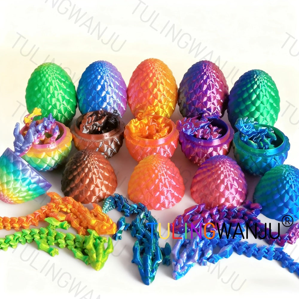 Dragon Egg Decorative Sculpture Set 40-Piece, 20 Mini Dragons & 20 Dragon Eggs Figurines, 4.92" Dragons & 2.2" Eggs
