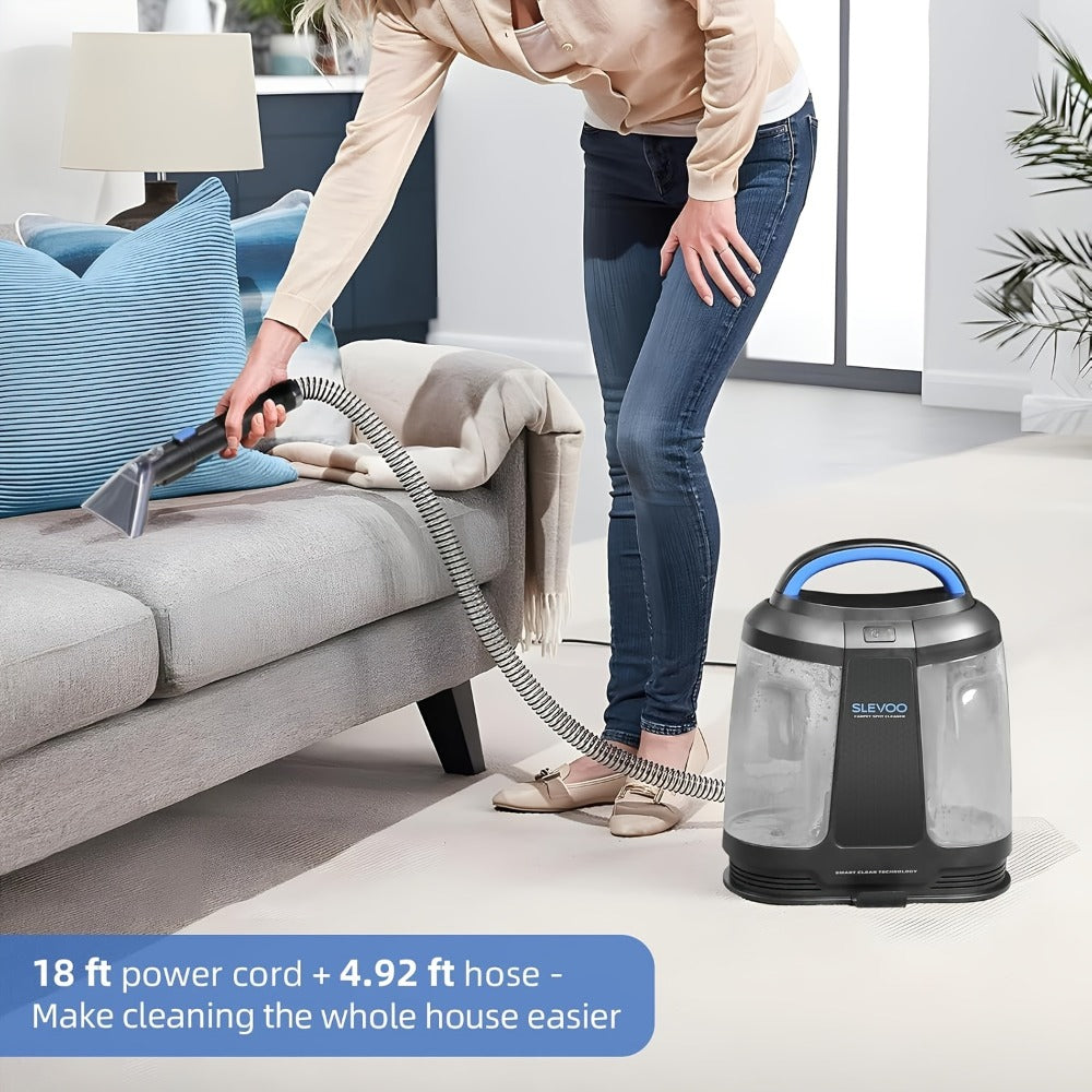 Portable Carpet Spot Cleaner 450W 12.5Kpa Upholstery Stain Remover Machine 42oz Tank 4.92ft for Entryways, Bedrooms and Living Spaces