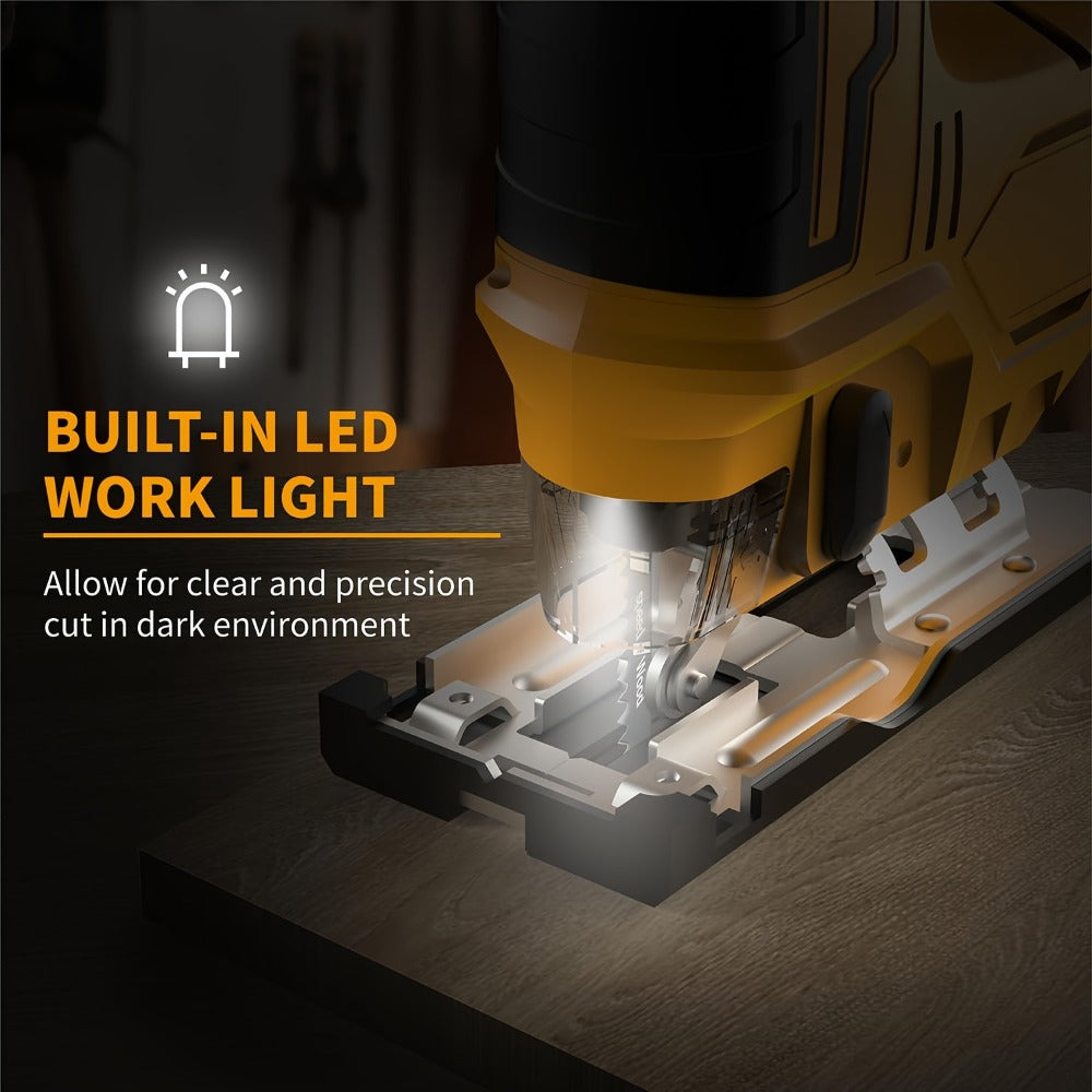 Power Tools ELECMAPS Cordless Jigsaw for DeWalt 20V Max Battery Format with LED, Orbital Settings and Bevel Base