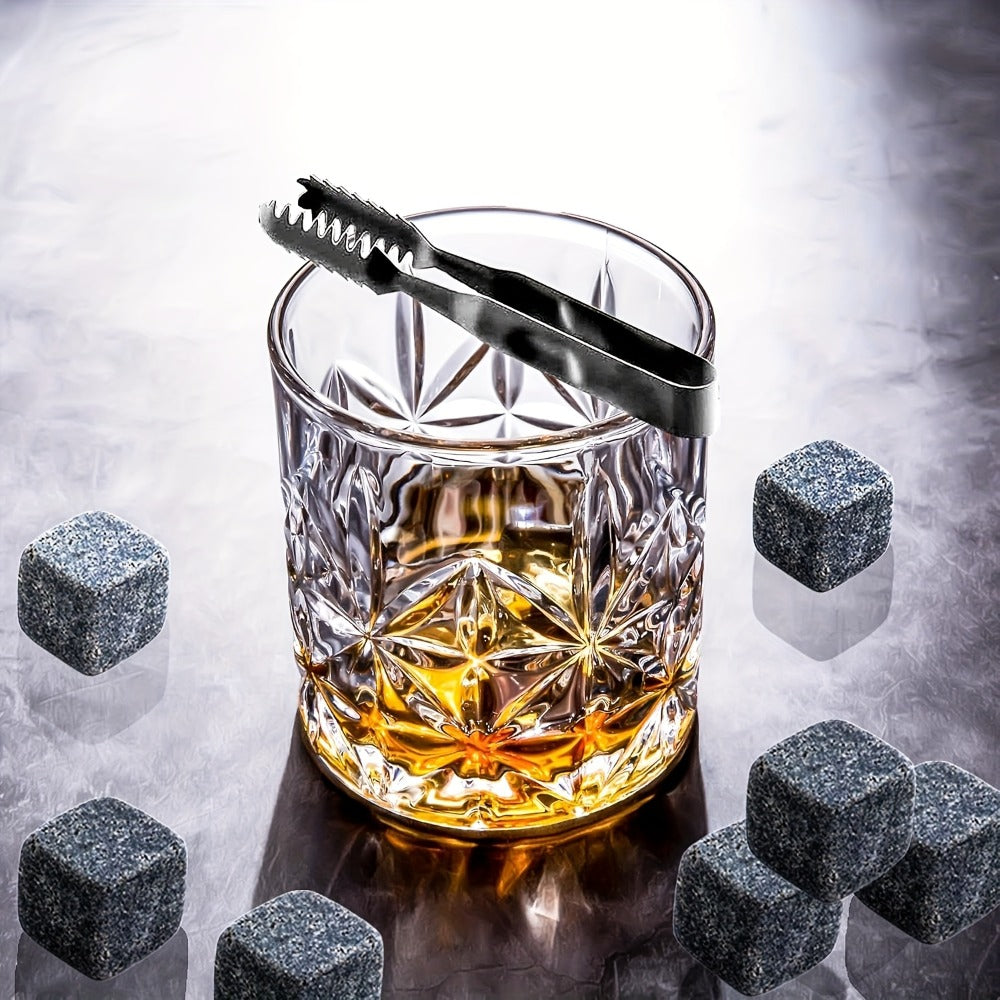 Whiskey Glasses Set of 6 - FBL&HM Crystal Old Fashioned Cocktail Glasses, 10oz Oval Stripe Bar Tumbler for Bourbon
