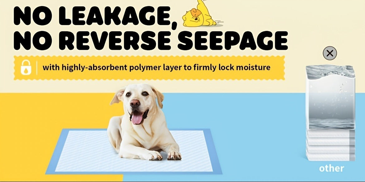 6-Layer Puppy Pads 100 Count – Super Absorbent Leak-Proof Odor Control Dog Pee Pads for Potty Training, Large & XL Size 34"x28" and 22"x22"