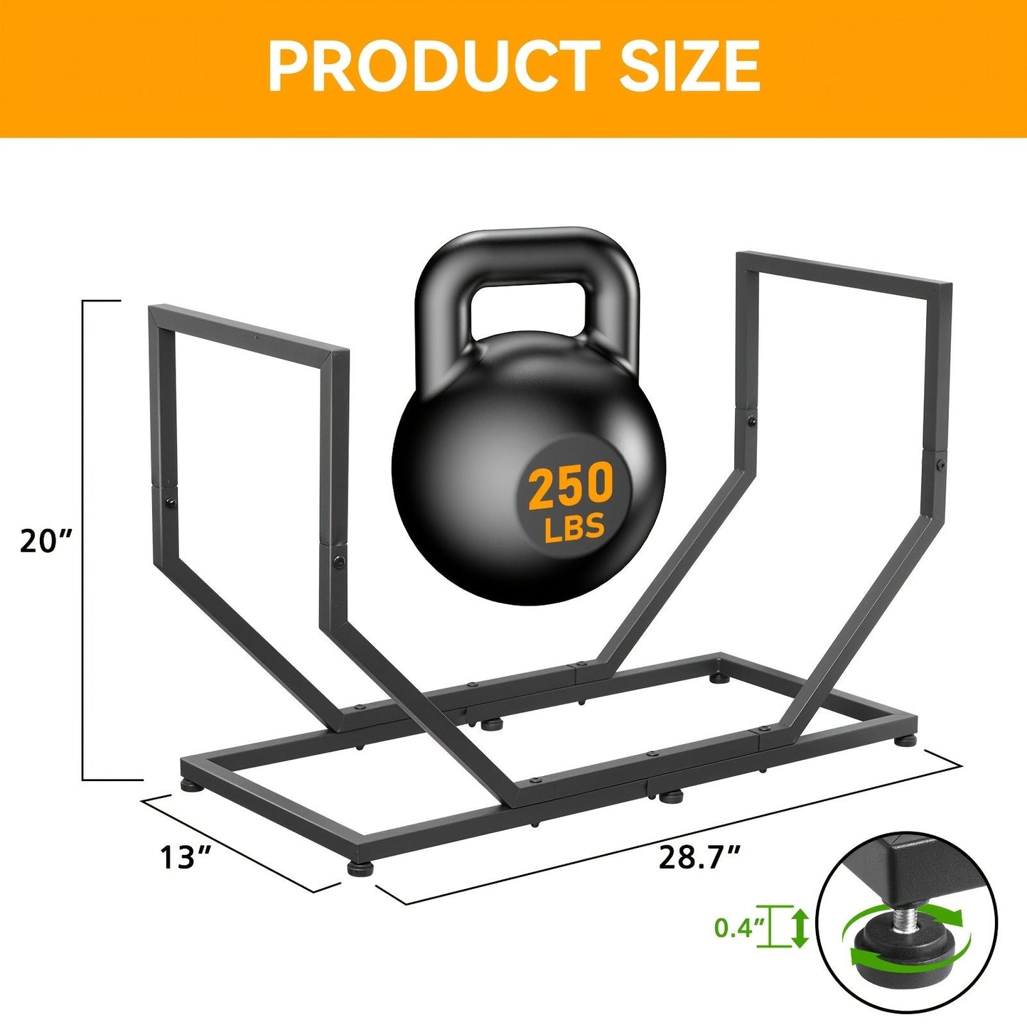 Firewood Rack Outdoor Indoor Heavy Duty Metal Log Holder with Adjustable Feet