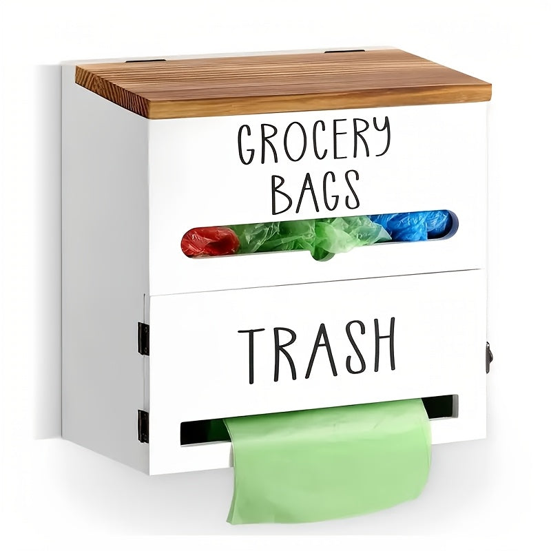Garbage Bag Dispenser Kitchen Organizer Wall-Mount or Under-Sink Rack in Single or Dual Compartments