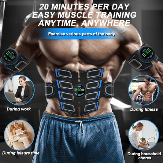 EMS Abs Stimulator Waist Belt Portable Abdominal Toner Electric Trainer Adjustable Modes for Entryways, Bedrooms and Living Spaces