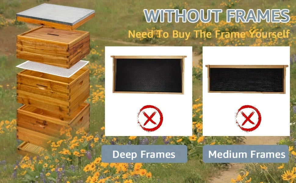 Langstroth Beehive Kit 3 Layer Beeswax Coated 2 Deep Boxes & 1 Medium Super β No Frames
