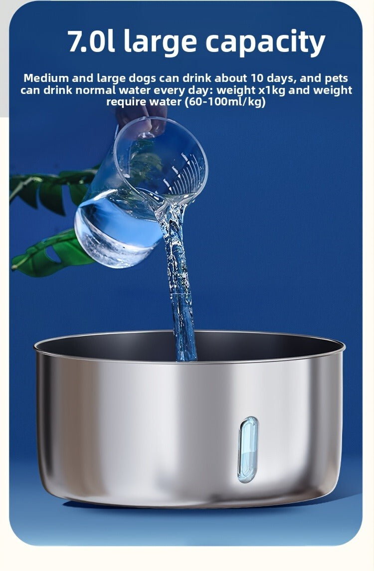 Large Stainless Steel Pet Water Fountain 236oz / 7L β Automatic Cat & Dog Water Dispenser, Multi-Stage Filtration