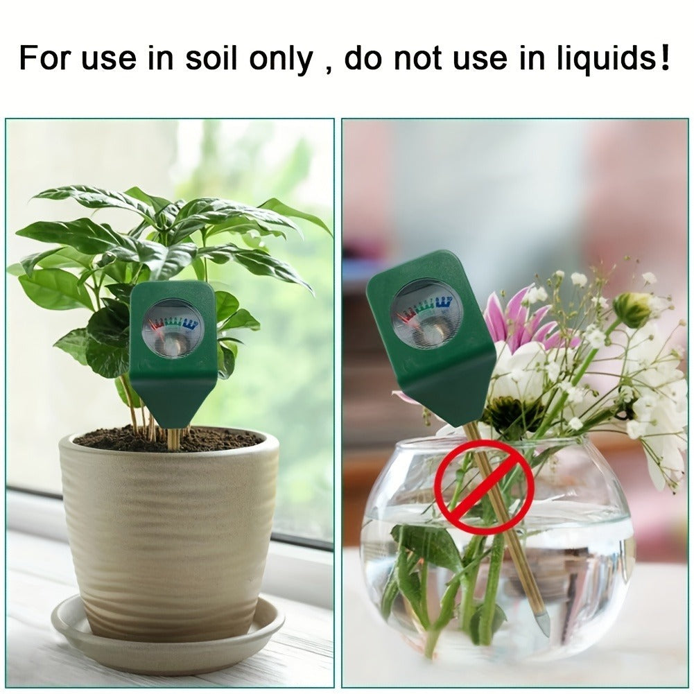 Soil Moisture Meter Probe – Mini Metal Hygrometer Sensor for Garden Plants, Portable Water Analyzer Detector for Flowers
