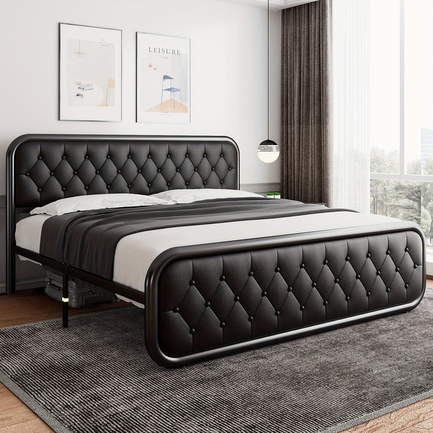 Bed Frame shown in the Black, King option