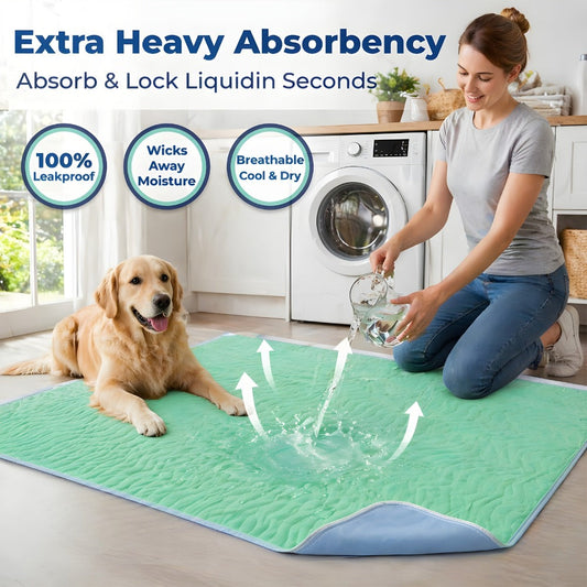 Reusable Underpads 36x36 Inch Extra Heavy Absorbency Bed Pads for Adults Kids and Elderly for Entryways, Bedrooms and Living Spaces