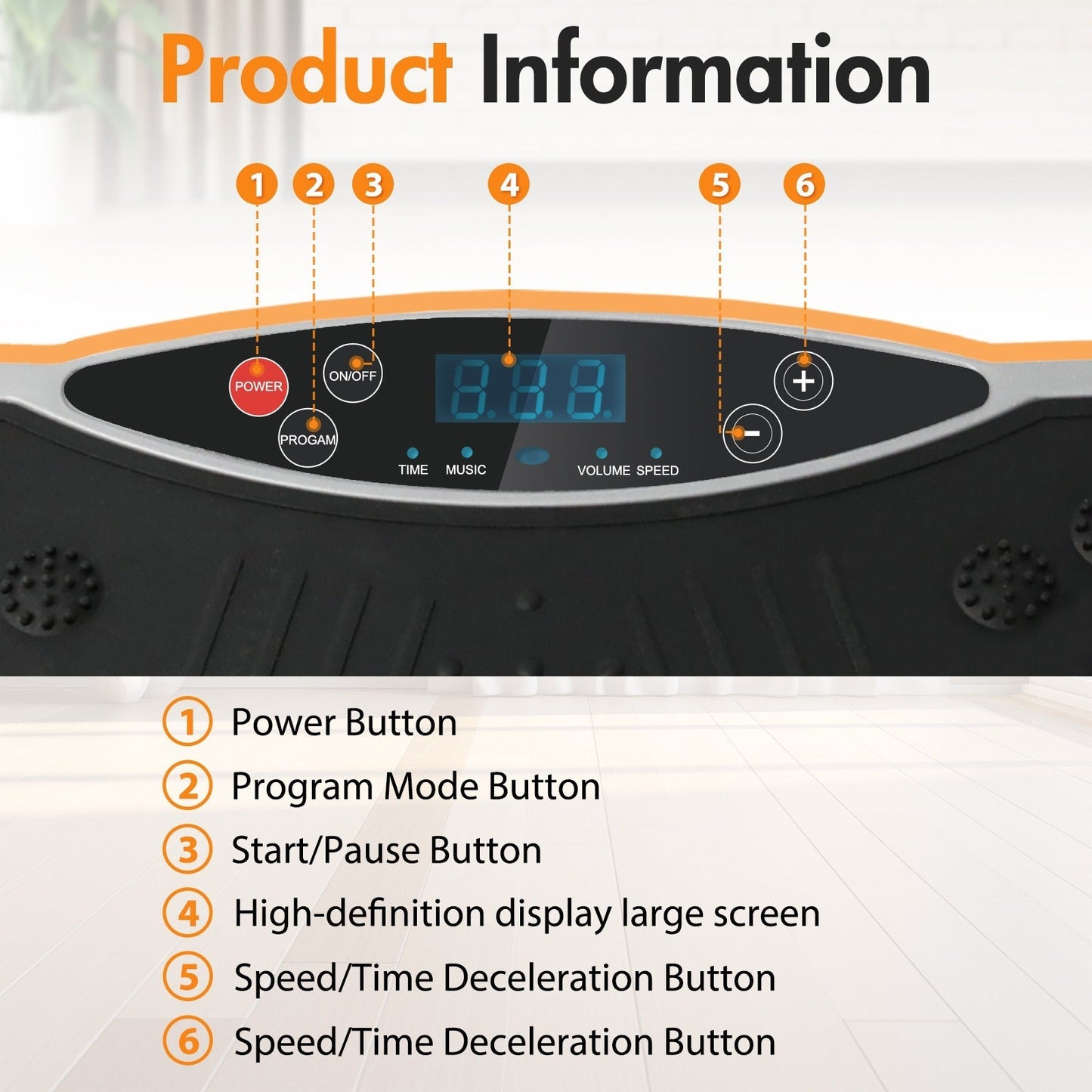 Vibration Plate Exercise Machine 120 Speed Levels – 5 Resistance Bands, LCD Display, Remote Control, 3 Workout Programs