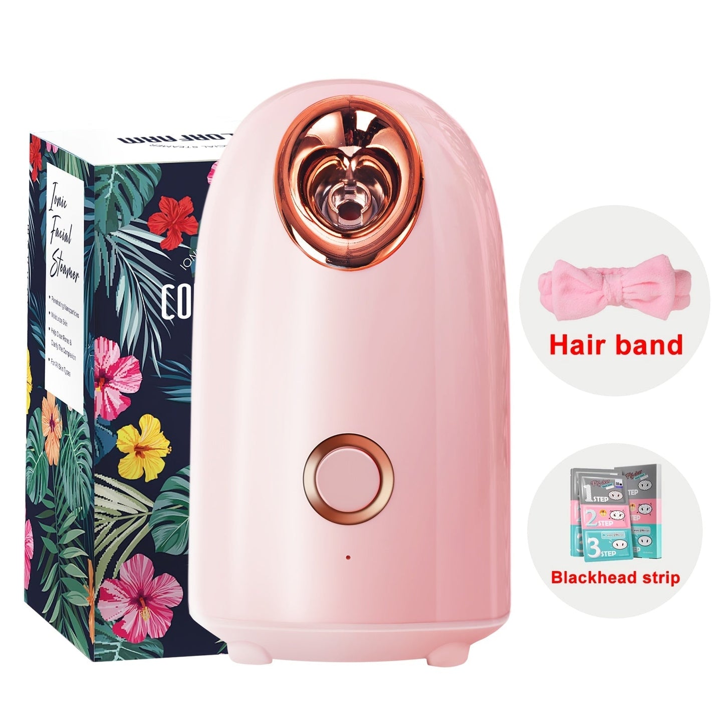 Blackhead Remover & Facial Steamer Combo - Pore Cleansing Home Spa Beauty Device for Dry Skin, Nose & Face Care