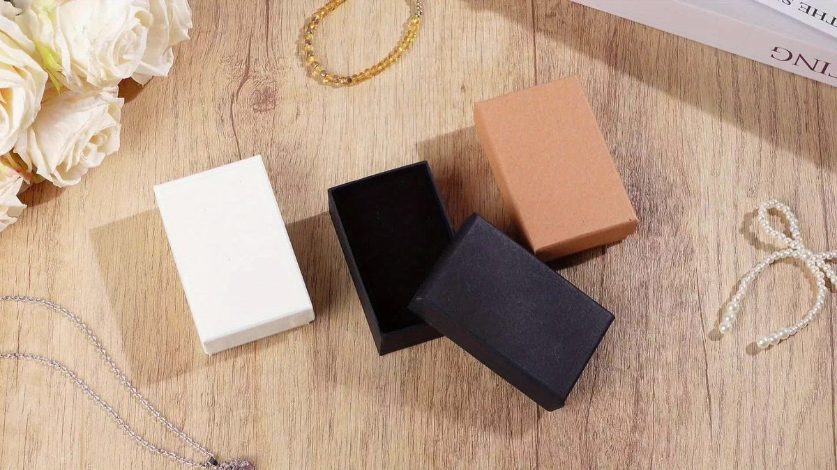 Jewelry Gift Boxes Bulk 100pcs Cardboard Paper Boxes for Necklace Earring Bracelet Ring for Entryways, Bedrooms and Living Spaces