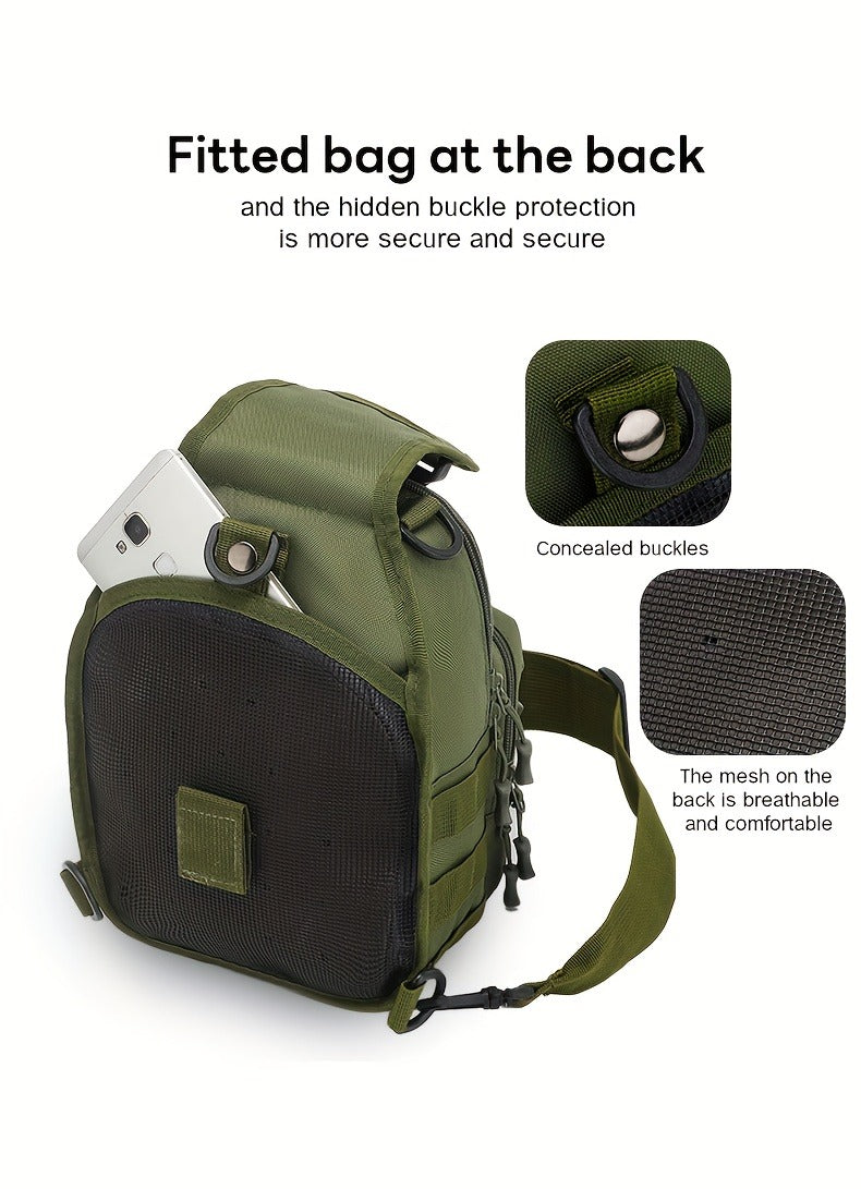 Compact Tactical Sling Backpack with Flag-Patch and Camo Options across Six Complete Checkout Styles