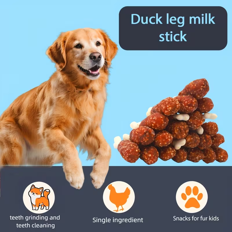 Mixed Flavor Dog Chews – Chicken Jerky & Duck Jerky Variety Pack, High Protein Low Fat Long-Lasting Training Reward Snacks