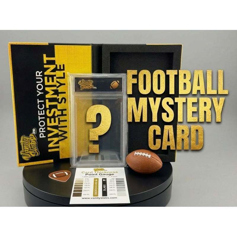 Sports Trading Cards, Football Vanity Slab with Red Label or Two-Slab Options for Display Collections
