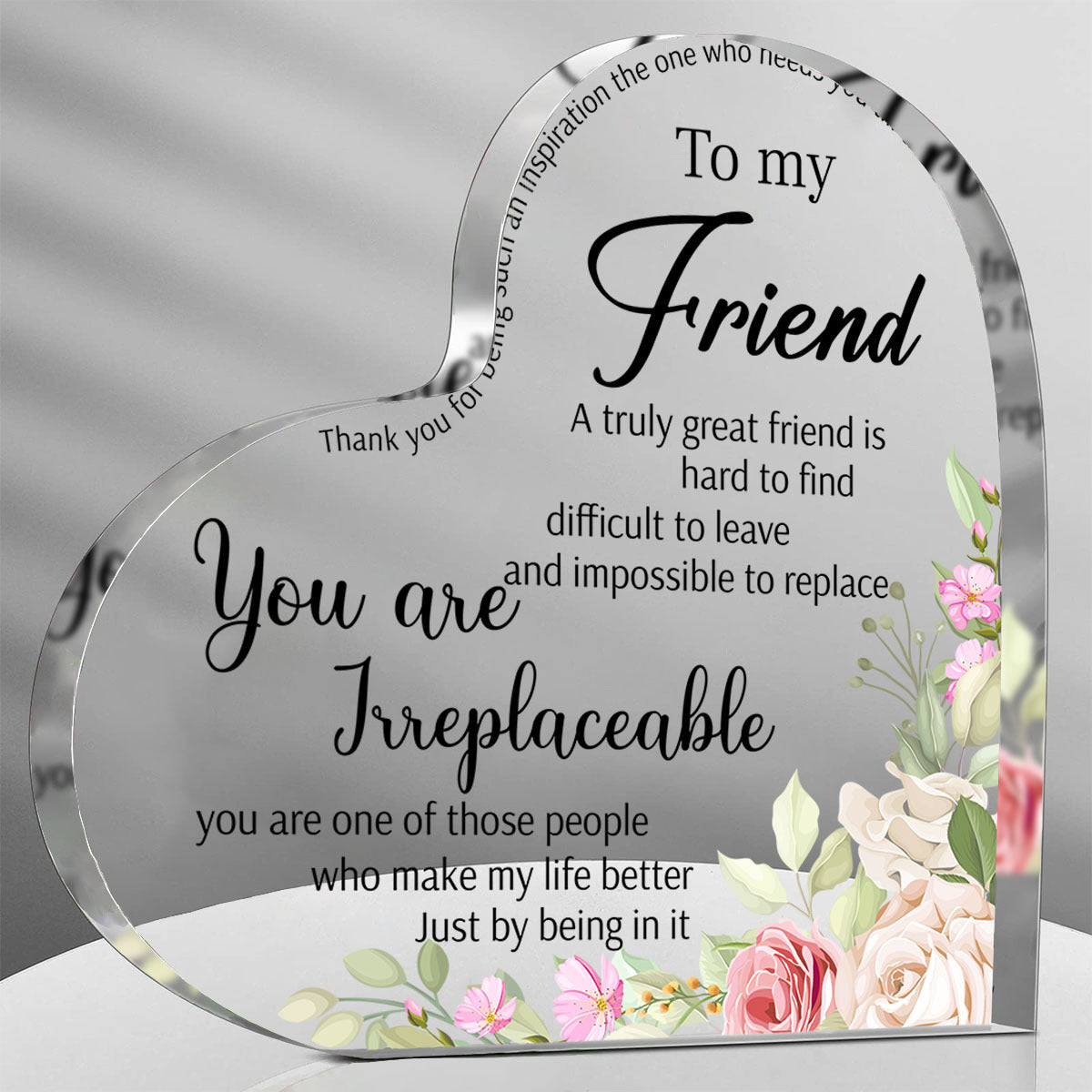 Sunflower Acrylic Friendship Gift for Women, Bestie Birthday Christmas Thank You Present Unbiological Sister BFF Keepsake
