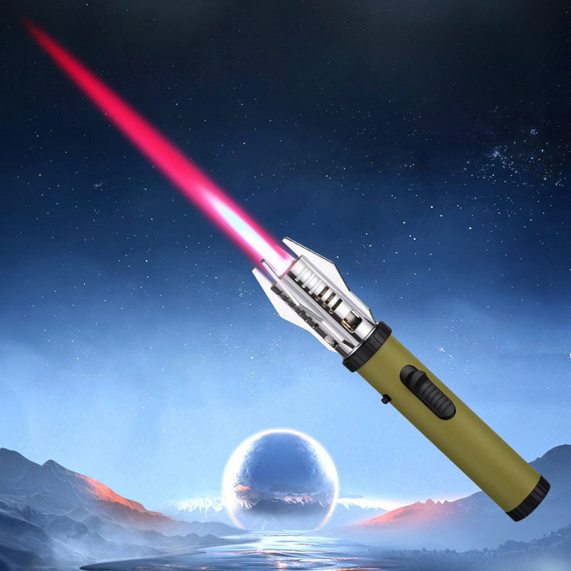Windproof Turbo Torch Lighter 360 Degree Ignition Metal Jet Flame Lighter with Safety Lock for Grilling, Camping and Outdoor Meals