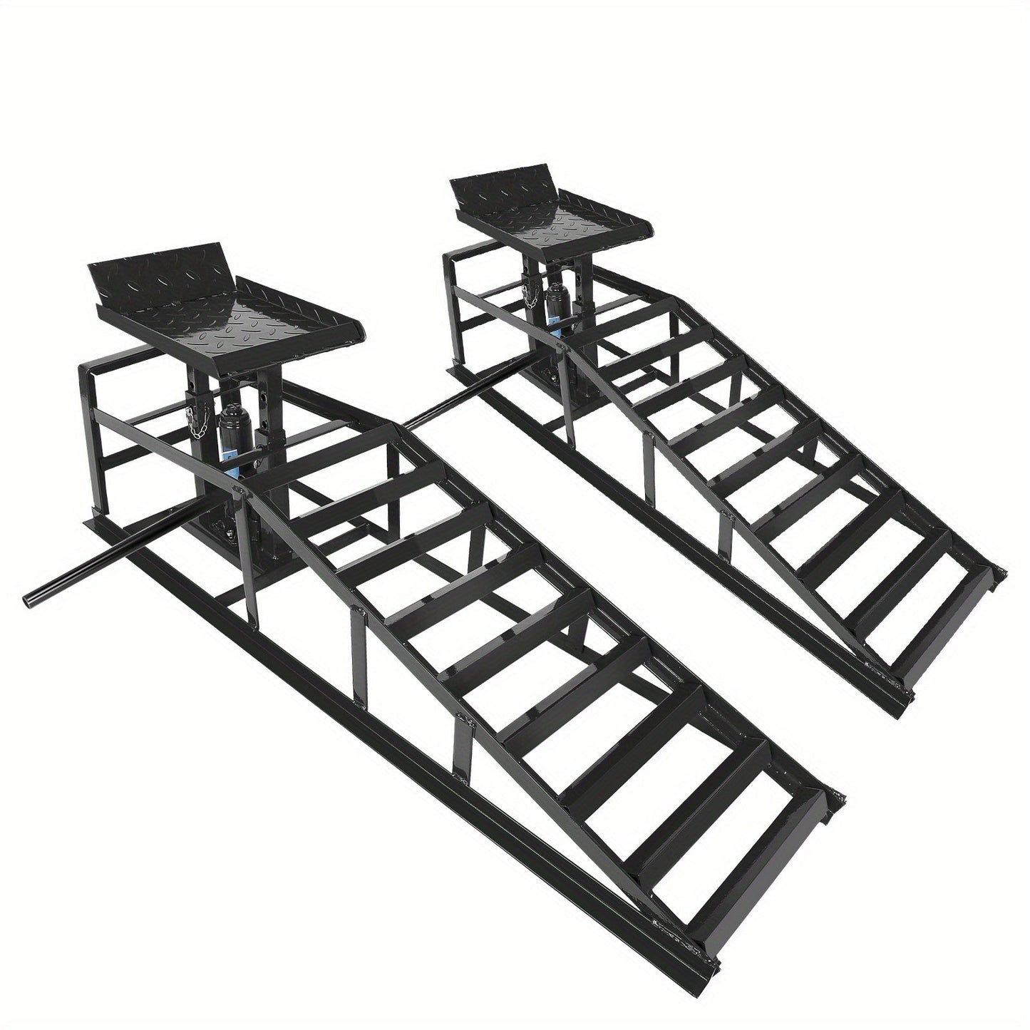 Hydraulic Vehicle Ramps 11, 000 lb 5T Low Profile Heavy Duty Lift Service Ramps for Truck Trailer Garage – Adjustable Height