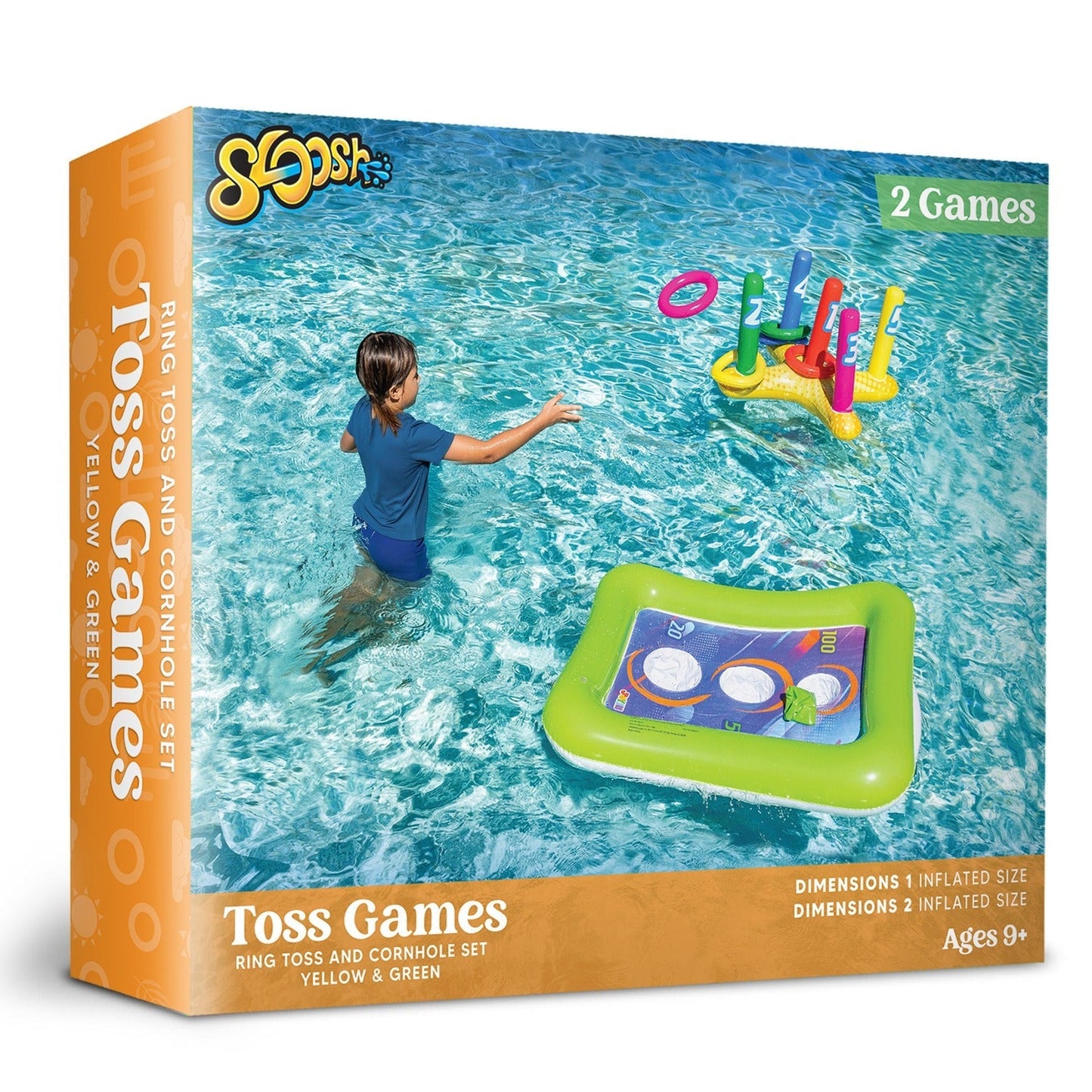 Inflatable Pool Toss Game Set – 2-in-1 Ring Toss & Cornhole Floating Swimming Pool Party Games for Kids & Adults