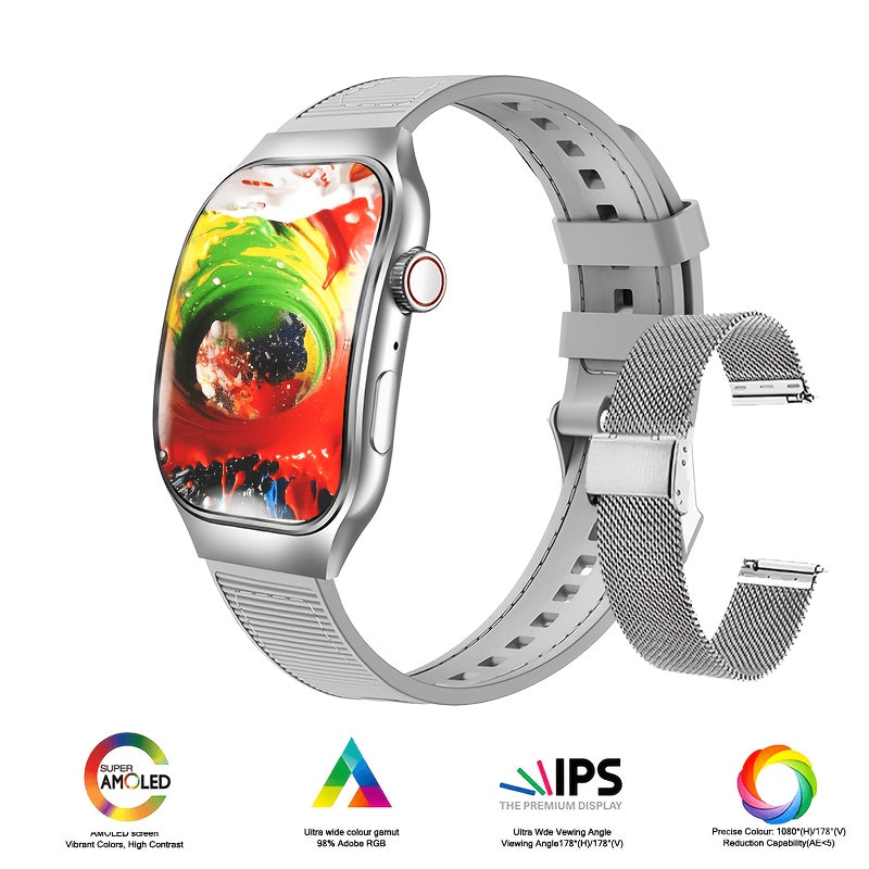 Smartwatch 2.01 Inch Curved Screen with Bluetooth 5.3, HD Calling, Games and Voice Assistant