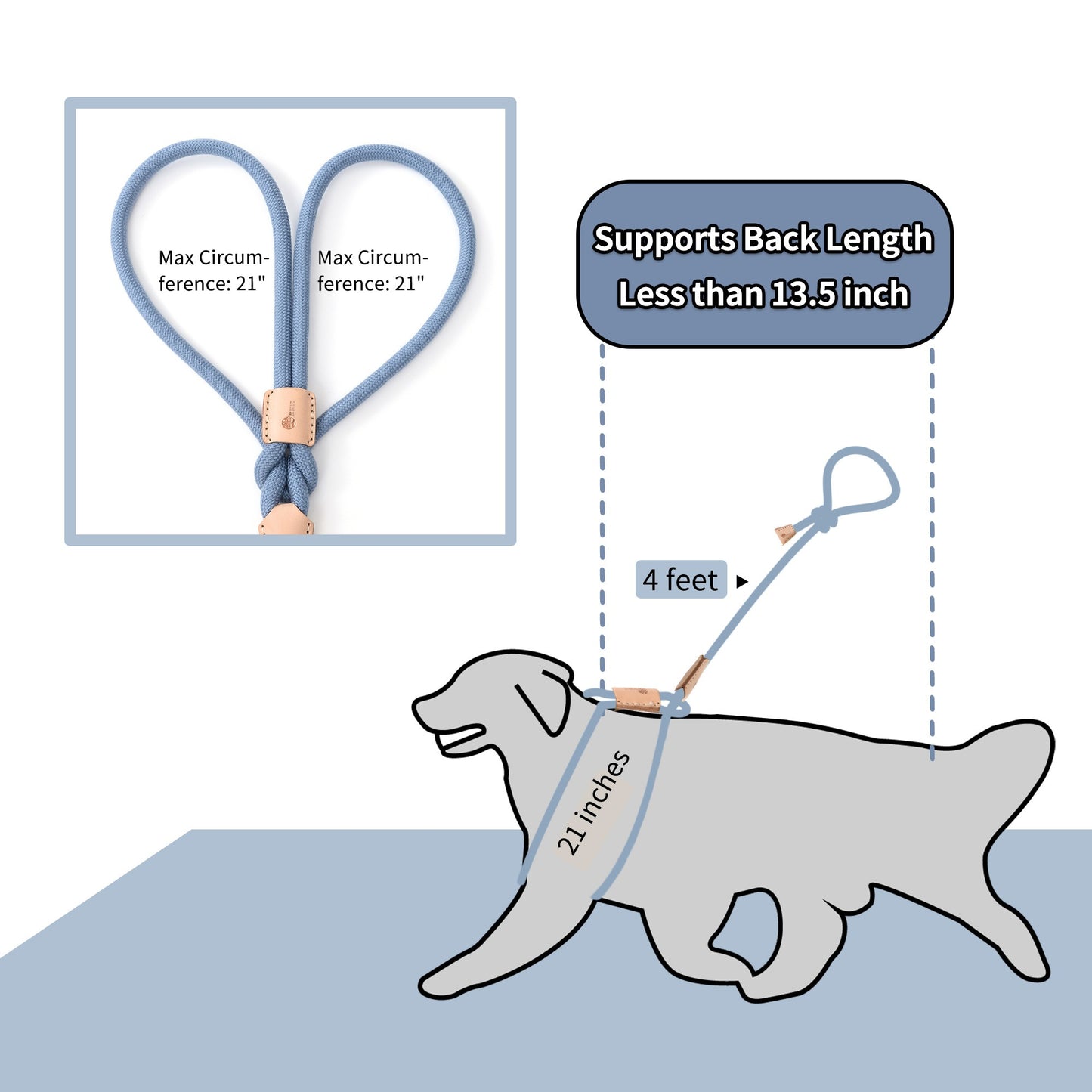 Dog Slip Leash and Harness 2-in-1 Rope Lead – No Pull All-in-One Training Leash for Puppies & Small Dogs, Adjustable Slip Lead with Soft
