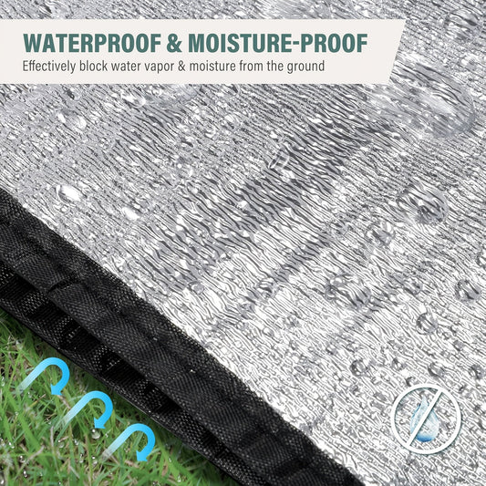 Insulated Camping Mat 2-Pack Aluminum Foil EPE Foam Foldable Moisture-Proof Outdoor Picnic Mat 78x39in – Portable Lightweight All-Season