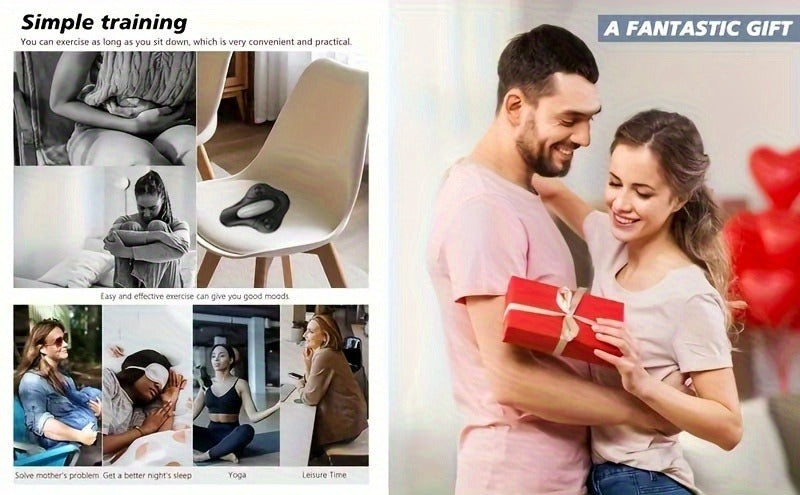 Pelvic Floor Trainer Electric Massage Cushion – 6 Vibration Modes, Wireless Rechargeable, Hip & Leg Muscle Training for Men Women
