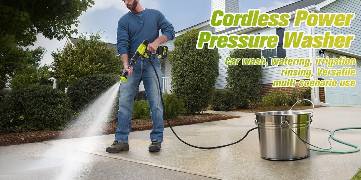 Cordless Pressure Washer Battery Powered Portable Car Wash Gun High Pressure Cleaner for Cars Yards for Garden, Patio and Yard Use