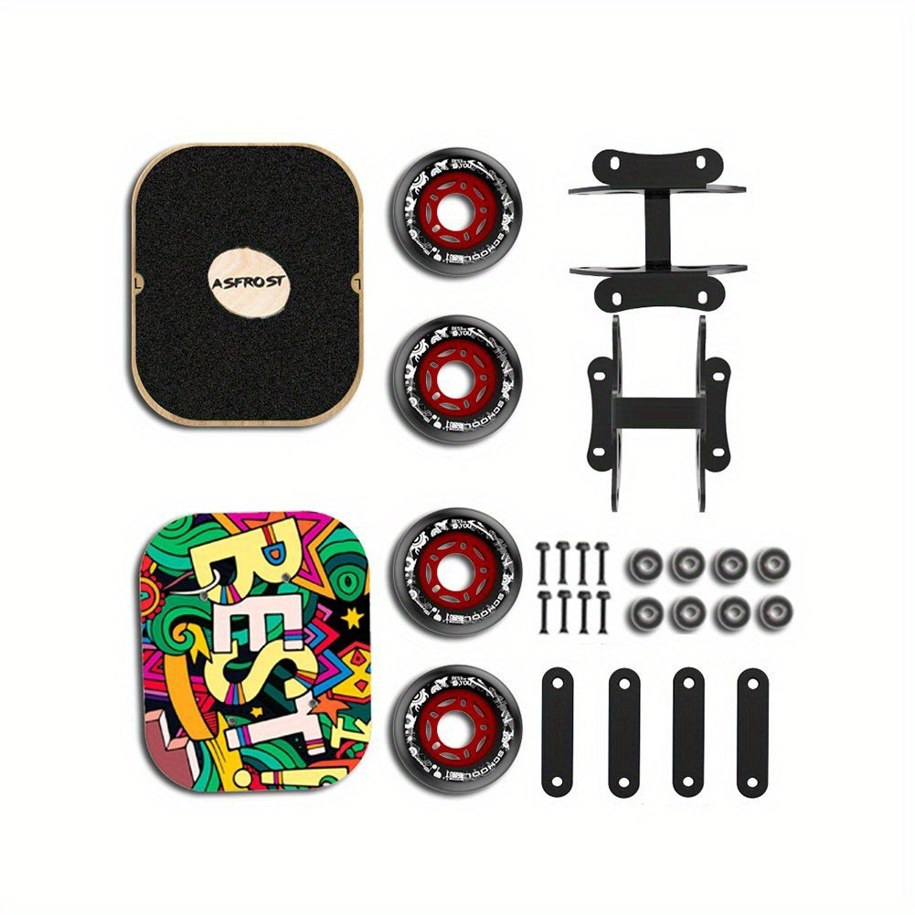Split Drift Skateboard with PU Wheels & High-End Bearings | 7-Layer Maple Deck Anti-Slip Portable Roller Road Drift Skates Plate