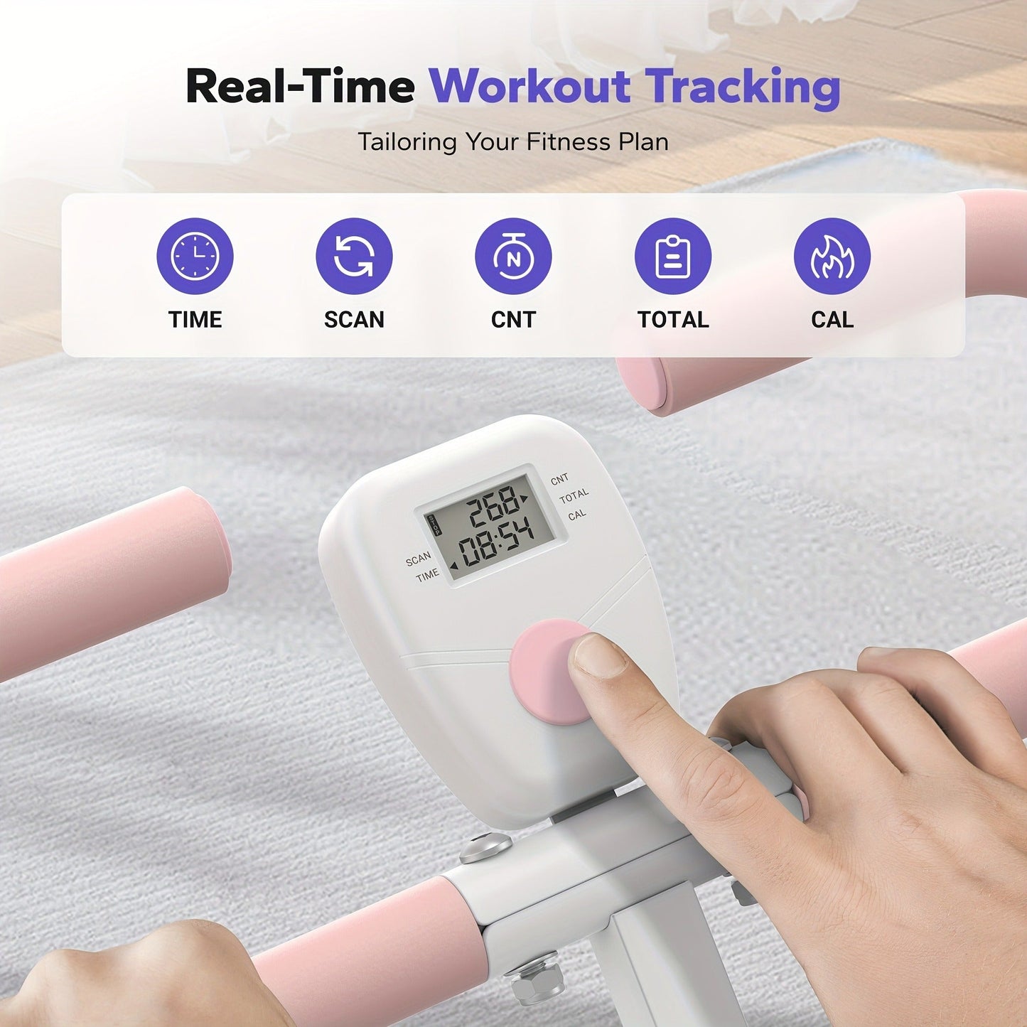 Rowing Machine 2-in-1 Squat & Row – Foldable Glute Trainer with LCD Display, 3 Resistance Bands, 350 lbs Capacity
