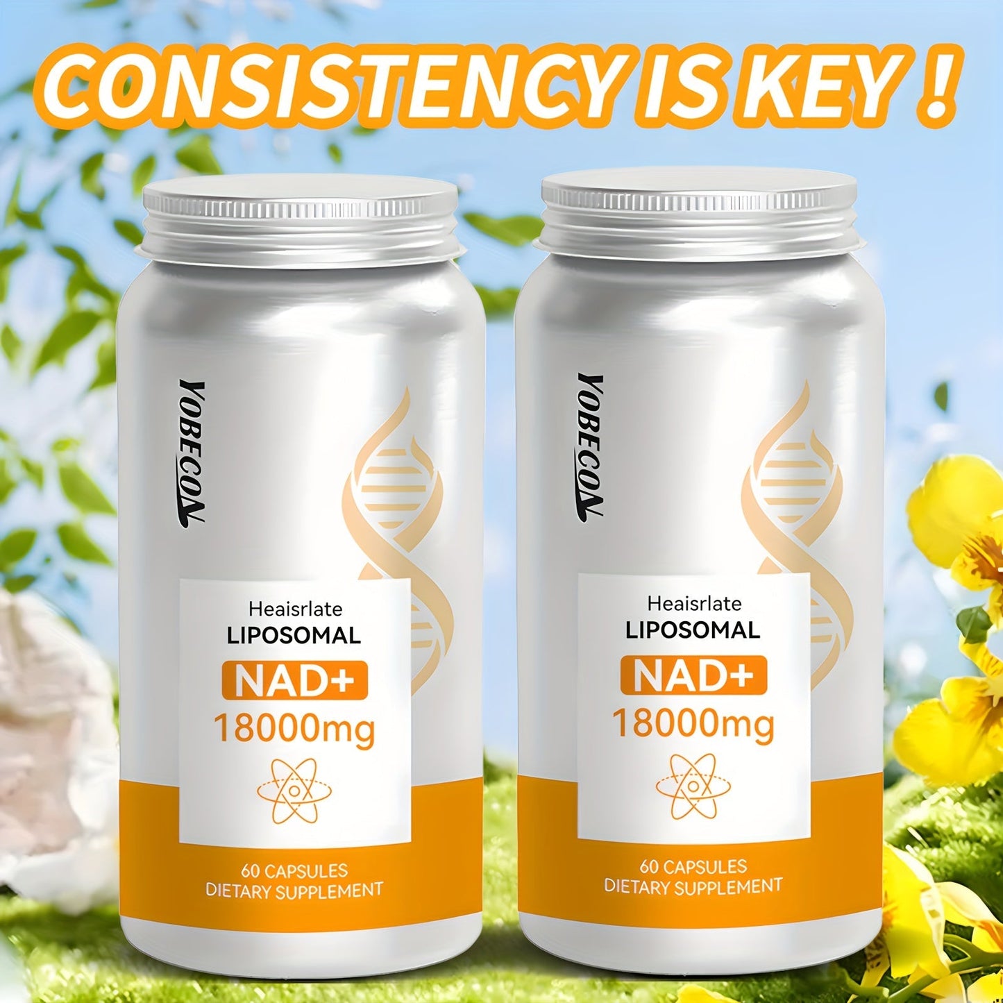 NAD+ Booster Liposomal 18000mg with Quercetin, Trans-Resveratrol & D-Ribose for Energy, Focus, Anti-Ageing & Antioxidant Support