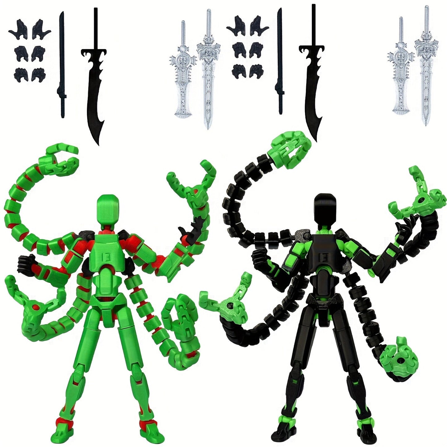 2pcs T13 Multi-Joint Action Figure Robot Set ā 3D Printed Articulated Nova T-13 Mobile Robot Doll Desktop Decoration Game Enthusiast