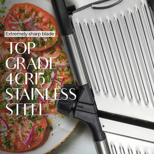 Mandoline Slicer 7-Blade Stainless Steel Vegetable Slicer with Adjustable Thickness & Safety for Home Cooking, Dining and Outdoor Meals