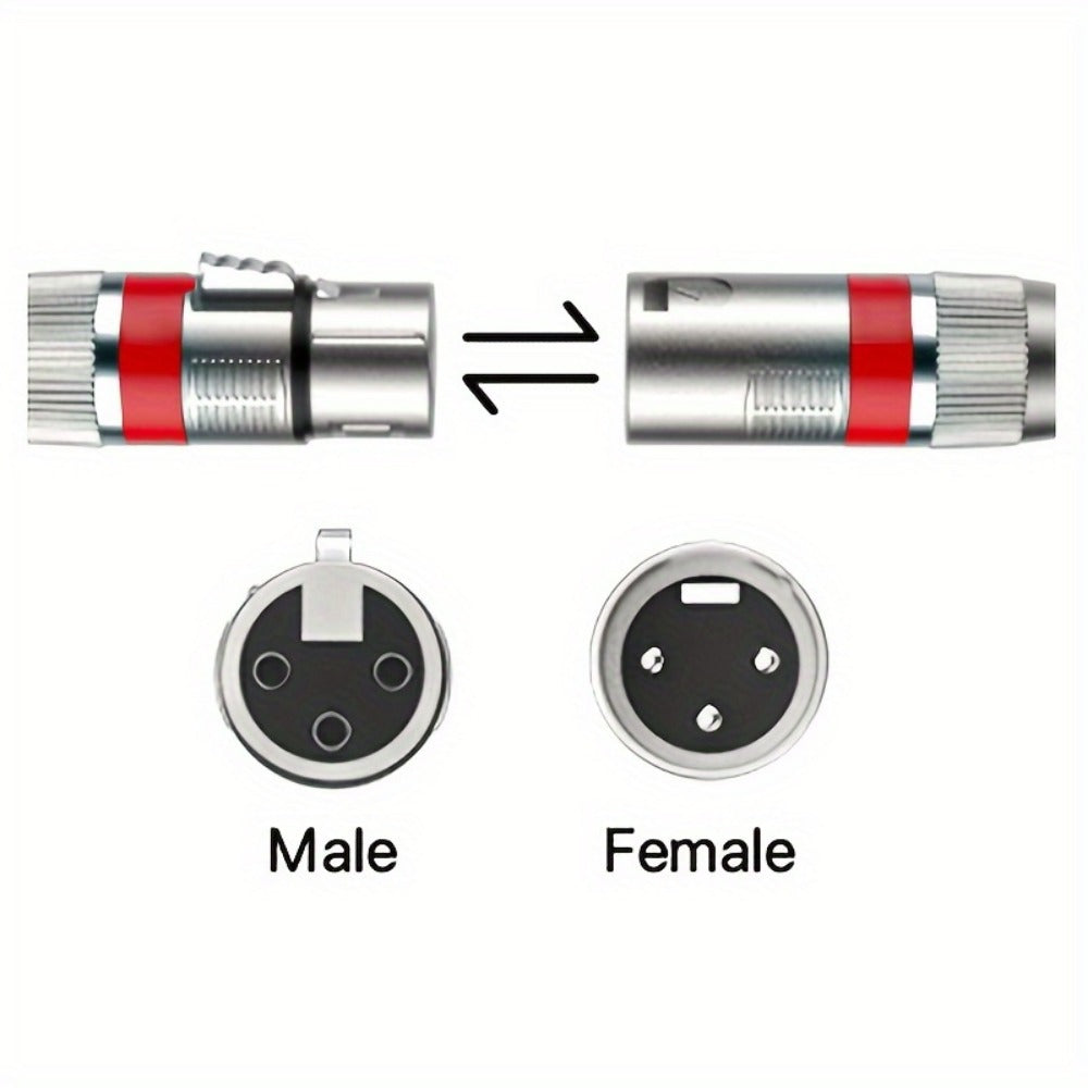 2-Pack 5-Meter XLR Microphone Cables, 3-Pin Male to Female Audio Cords detail image - detail view 14