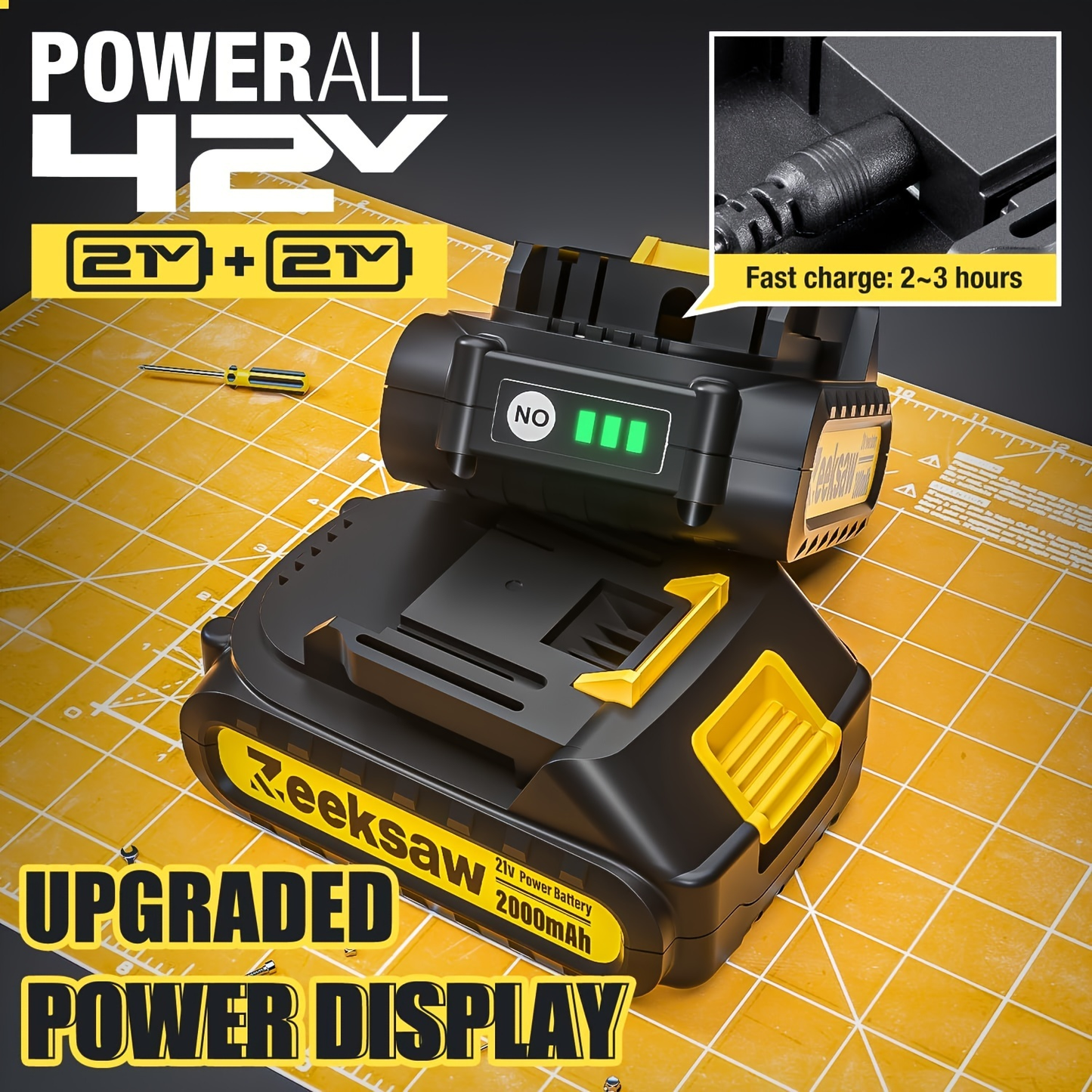 Cordless Mini Chainsaw 8 Inch with 2x2.0Ah Batteries & Charger, Auto Oiler, Chain Tensioning, 26ft/s Speed for Tree Branches & Yard Work