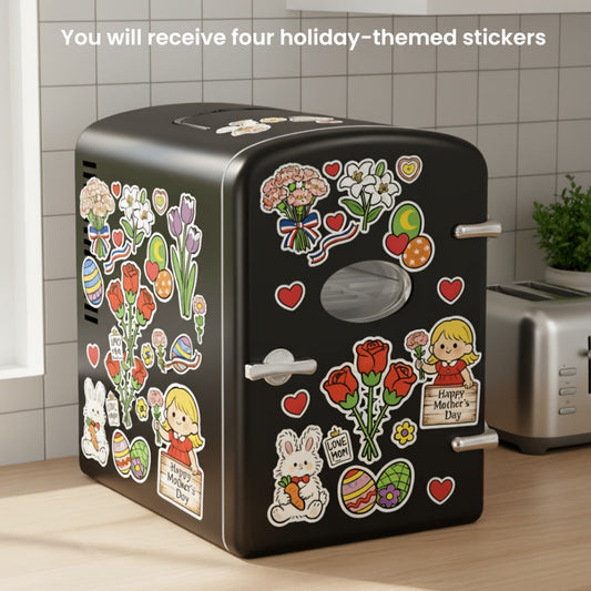 Mini Fridge Portable Cooler & Warmer 9-Can 1.59 Gal with Window for Entryways, Bedrooms and Living Spaces