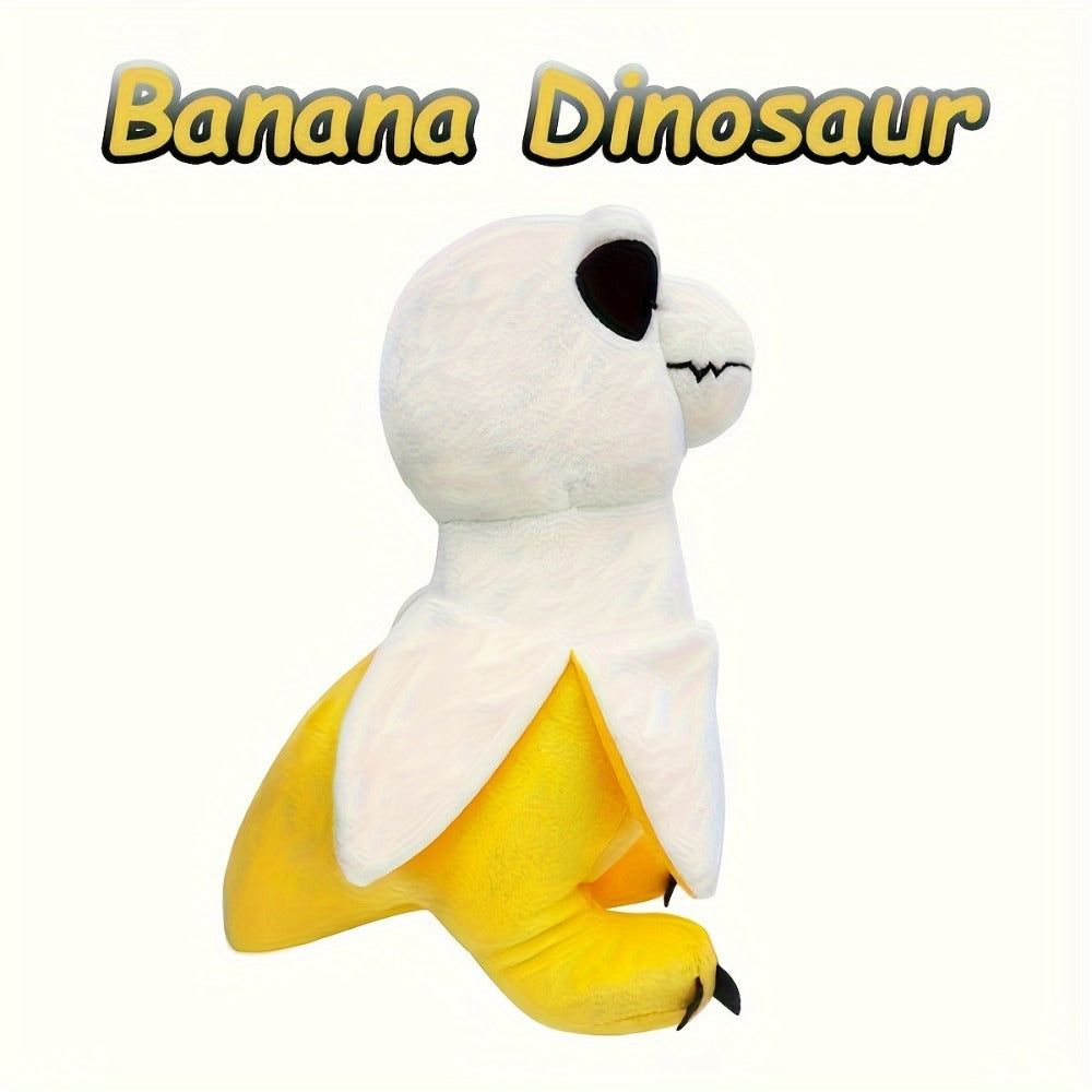 Plush Toy Yellow Banana Dinosaur 9.5-Inch T-Rex Character with Peekaboo Peel Design for Display