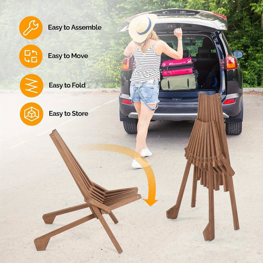 Wood Folding Outdoor Chairs Set of 1/2/4 for Camping, Travel and Outdoor Use, with the Listed Configuration