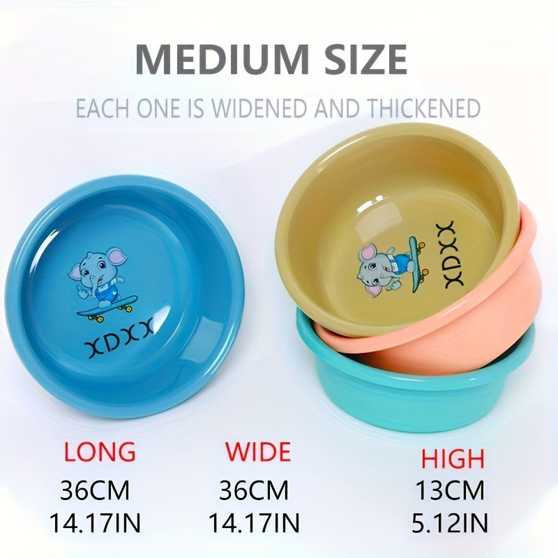 Plastic Wash Basin 12 Quart Stackable Round Tub – Portable Household Washing Bowl for Kitchen, Camping, Face Washing